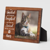 Rustic Cat Memorial Pet Loss Gift Foto Fotoplaat (Zijkant)