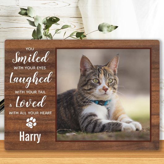 Rustic Cat Memorial Pet Loss Gift Foto Fotoplaat