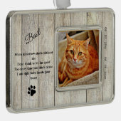 Rustic Cat Memorial Photo Quote Ornament (Rechts)