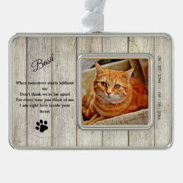 Rustic Cat Memorial Photo Quote Ornament