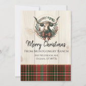 Rustic Cattle Ranch Kerstmis Kaart (Voorkant)