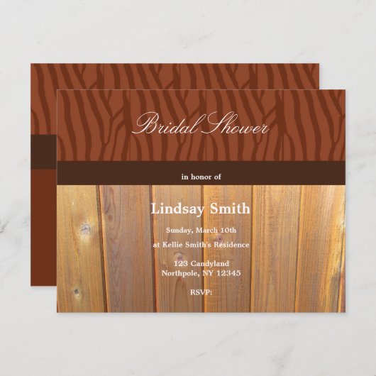 Rustic Cedar Fence Bridal Shower Kaart (Voorkant / Achterkant)