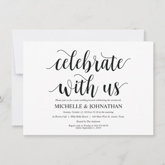 Rustic Celebrate with us Brunch Uitnodigingskaart Kaart (Voorkant)