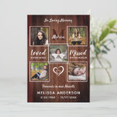 Rustic Celebration of Life 5 Photo Memorial Kaart (Staand voorkant)