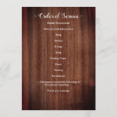 Rustic Celebration of Life Memorial Funeral Progra Programmakaart (Achterkant)