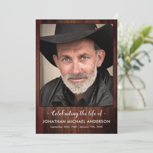 Rustic Celebration of Life Memorial Funeral Progra Programmakaart (Staand voorkant)