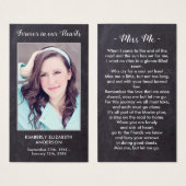 Rustic Celebration of Life Memorial Prayer Kaart (Voorkant /achterkant)