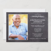 Rustic Celebration of Life Photo Funeral Memorial Kaart (Voorkant)