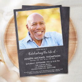 Rustic Celebration of Life Photo Memorial Funeral Kaart