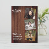 Rustic Celebration of Life Photo Memorial Service Kaart (Staand voorkant)