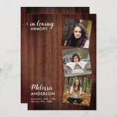 Rustic Celebration of Life Photo Memorial Service Kaart (Voorkant / Achterkant)