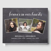 Rustic Celebration of Life Photo Sympathy Funeral Gastenboek (Voorkant)