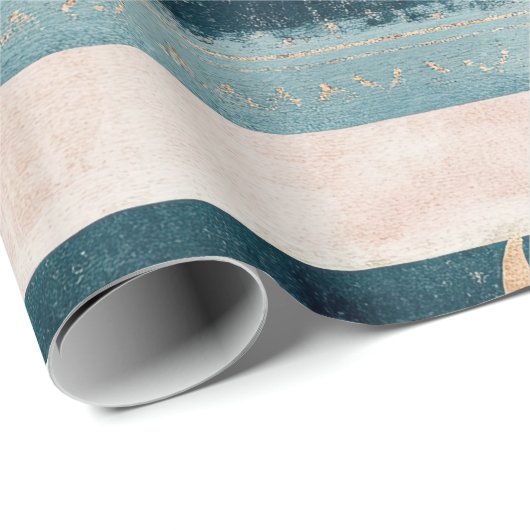 Rustic Celestial Stripe Moon Sun Earthy (10) Cadeaupapier (Rol Hoek)