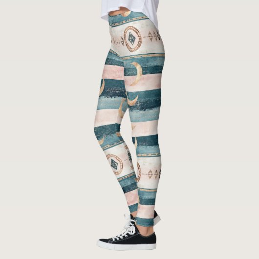Rustic Celestial Stripe Moon Sun Earthy (10) Leggings (Links)