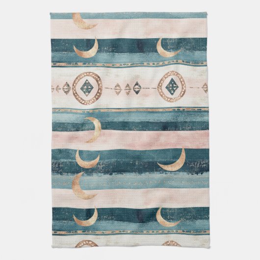 Rustic Celestial Stripe Moon Sun Earthy (10) Theedoek (Verticaal)