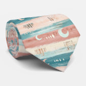 Rustic Celestial Stripe Moon Sun Earthy (4) Stropdas (Opgerold)