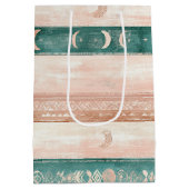 Rustic Celestial Stripe Moon Sun Earthy (7) Medium Cadeauzakje (Achterkant)