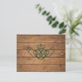 Rustic Celtic Claddagh Briefkaart (Staand voorkant)