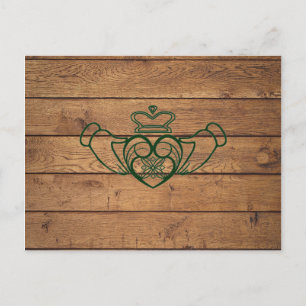 Rustic Celtic Claddagh Briefkaart