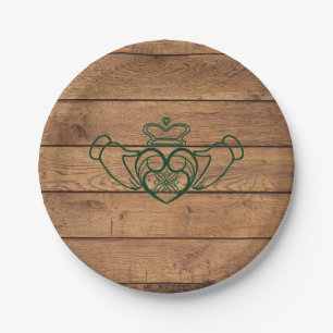 Rustic Celtic Claddagh Papieren Bordje