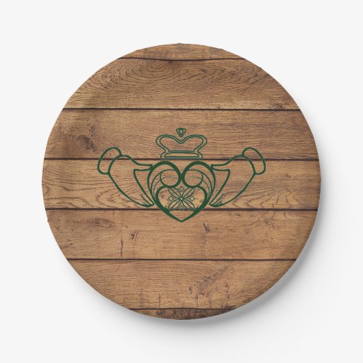 Rustic Celtic Claddagh Papieren Bordje (Voorkant)