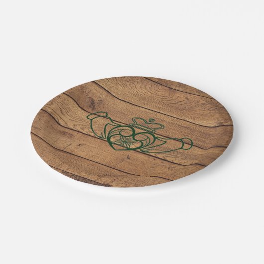 Rustic Celtic Claddagh Papieren Bordje (Gekanteld)