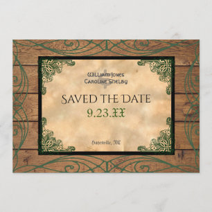 Rustic Celtic Claddagh Save the Date Kaart
