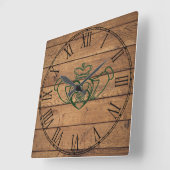 Rustic Celtic Claddagh Vierkante Klok (Hoek)