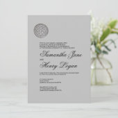 Rustic Celtic Knot Minimalist Wedding Invitation Kaart (Staand voorkant)