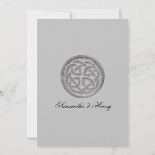Rustic Celtic Knot Minimalist Wedding Invitation Kaart (Achterkant)