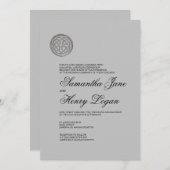 Rustic Celtic Knot Minimalist Wedding Invitation Kaart (Voorkant / Achterkant)