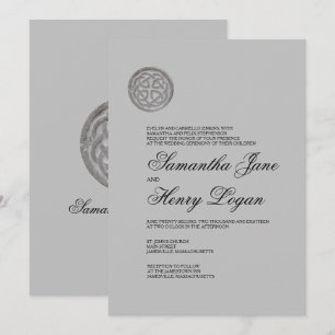 Rustic Celtic Knot Minimalist Wedding Invitation Kaart