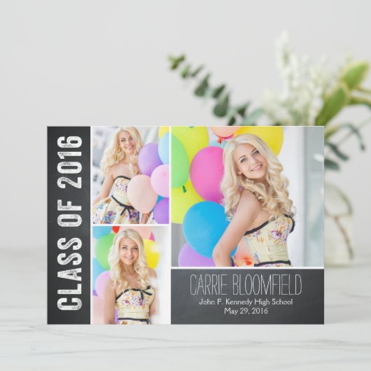 Rustic Chalk Afstuderen Aankondiging/Uitnodiging Kaart (Staand voorkant)