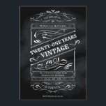 Rustic Chalkboard 21st Birthday Man  Kaart<br><div class="desc">Matching set beschikbaar op www.zazzle.com/thecelebrationsco - Deze geweldige Westerne whisley zal de partijuitnodiging de toon van uw 21st Birthday party van het allereerste begin plaatsen. Laten we je gasten enthousiast maken voor je grote evenement en het een van de meest gedenkwaardige verjaardagen maken, met deze geweldige rustige krijtbord westerne whisky...</div>