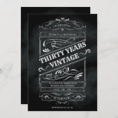 Rustic Chalkboard 30th Birthday Man Kaart (Voorkant / Achterkant)