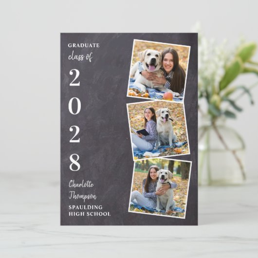 Rustic Chalkboard 3 Aankondiging van een foto-Afst (Staand voorkant)