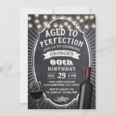 Rustic Chalkboard  60th Wine Birthday Party Kaart (Voorkant)