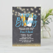 Rustic Chalkboard A Baby is Baby shower Kaart (Staand voorkant)