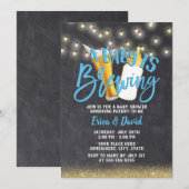 Rustic Chalkboard A Baby is Baby shower Kaart (Voorkant / Achterkant)