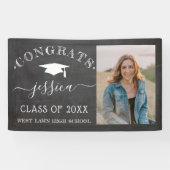 Rustic Chalkboard Afstuderen Banner met foto (Horizontaal)
