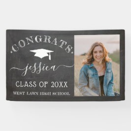 Rustic Chalkboard Afstuderen Banner met foto