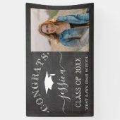 Rustic Chalkboard Afstuderen Banner met foto (Verticaal)