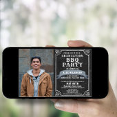 Rustic Chalkboard Afstuderen BBQ Party 4 Foto Kaart