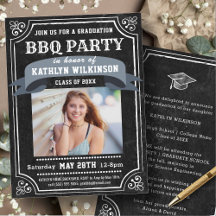 Rustic Chalkboard Afstuderen BBQ Party Photo