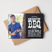 Rustic Chalkboard Afstuderen Foto BBQ Uitnodiging