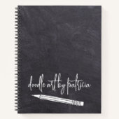 Rustic Chalkboard Artist Doodles Sketchbook Notitieboek (Voorkant)