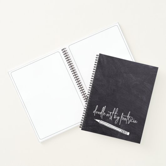 Rustic Chalkboard Artist Doodles Sketchbook Notitieboek (Binnen)