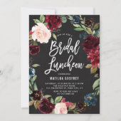 Rustic Chalkboard Autumn Floral Bridal Luncheon Kaart (Voorkant)