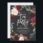 Rustic Chalkboard Autumn Floral Lijst Tea Kaart<br><div class="desc">Viel met de uitnodiging van dit land om een theefeestje te organiseren. Het bevat illustraties van waterverf van de bruine, blauwe en blauwe florale brij op de achtergrond van het faux-karton. Deze uitnodiging van de theetheepartij is perfect voor herfst- en boho-themaevenementen. Op de achterkant van de uitnodiging staan een kruidenachtergrond...</div>