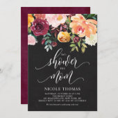 Rustic Chalkboard Autumn Flowers Baby shower Kaart (Voorkant / Achterkant)